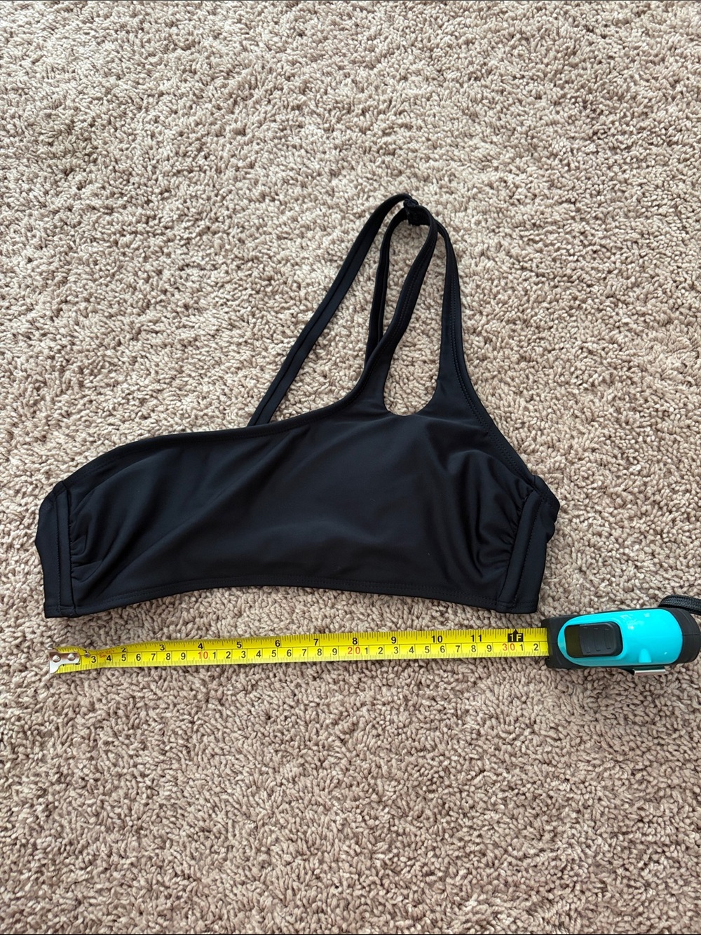 Xhilaration Black One-Shoulder Bikini Top